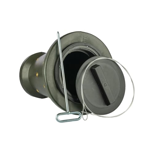 Berger & Schröter | Futtertrommel Futterkegel Kegelform Sauenkreisel Kirrtrommel mit Bodenanker & Befestigungsseil, 14mm Löcher mit verstärkten Metallösen Fütterung Schwarzwild für 18kg Kirrgut von Berger + Schröter GmbH