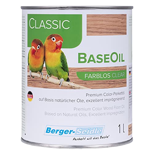 Berger-Seidle Base Oil, Öl, Tiefenimprägnierung, 1 Liter, Haus Garten Holzböden (Farblos) von Berger-Seidle