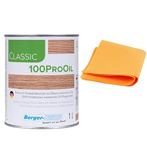 Berger-Seidle Classic 100Pro Oil farblos, Premium Parkett Wachsöl Imprägnierung auf Basis nachwachsender Rohstoffe von Berger-Seidle