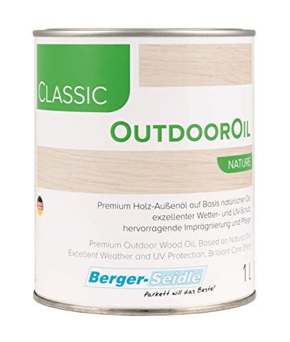 Palatian Werkstatt ® Berger-Seidle Outdoor Oil | Tiefenimprägnierung für Außen | 1 oder 3 Liter | perfekter Holzschutz für die Terrasse oder Gartenmöbel (1 Liter, Natur) von Berger-Seidle