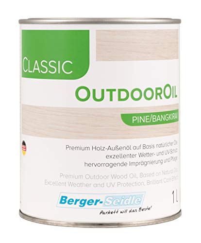 Palatina Werkstatt ® Berger-Seidle Outdoor Oil | Tiefenimprägnierung für Außen | 1 oder 3 Liter | perfekter Holzschutz für die Terrasse oder Gartenmöbel (1 Liter, Pinie/Bankirai) von Berger-Seidle