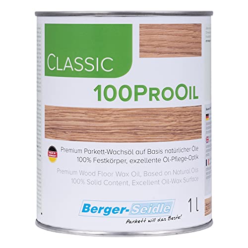 Berger-Seidle Parkett Pflege Wachs/Öl, Tiefenimprägnierung “Classic 100Pro Oil”, 125ml, 1L oder 5 Liter Gebinde (1 Liter) von Berger-Seidle