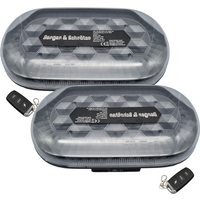 Berger & Schröter | 2er Set Akku LED Mini Warnbalken magnetisch, 12/24 V Warnlicht, Fernsteuerung von Berger & Schröter