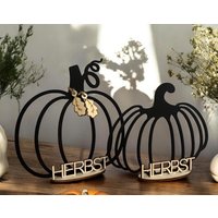 Kürbis Aus Holz I Diy Holz-Kürbis Türkranz Loop Herbst-Deko Bastel-Set Trockenblumen Herbstdeko von BergerSDesign
