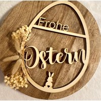 Osterdeko Holz | Osterkranz Frohe Ostern Türkranz Wanddeko Holzdeko Oster-Geschenk Frühlingsdeko von BergerSDesign