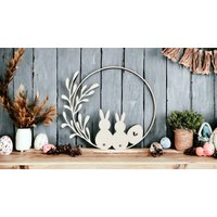Osterdeko Holz | Osterkranz Frohe Ostern Türkranz Wanddeko Holzdeko Oster-Geschenk Frühlingsdeko von BergerSDesign