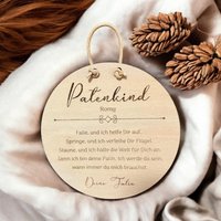 Patenurkunde Aus Holz I Patenbrief Geschenk Für Paten/Personalisiertes Geburt Patenkind Taufe Taufgeschenk von BergerSDesign