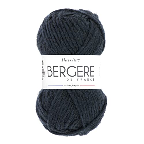 Bergère de France - DUVETINE - Wolle zum stricken und häkeln (50g) - 73% Acryl - 6,5 mm - Grobes, leicht meliertes Schurwollgarn - Blau (BLEU MARINE) von Bergere de France