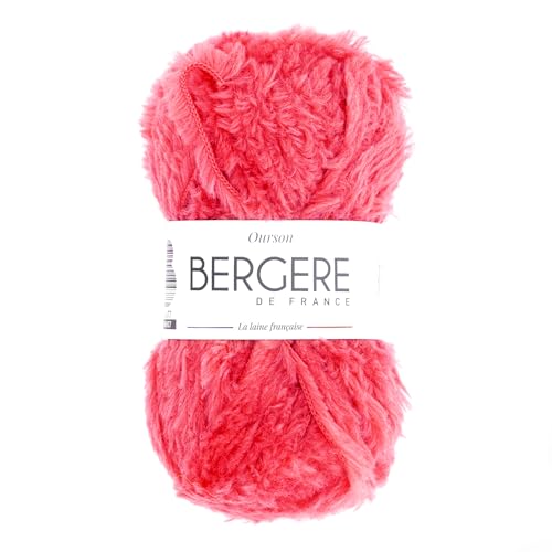 Bergère de France - OURSON, Wolle zum stricken und häkeln (50 g) 80% Polyamid - 4 mm - weiches Garn für Baby und Familie - Rosa (FLORAL) von Bergere de France