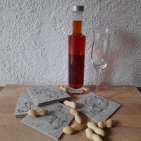 6 Filzuntersetzer "Alpakas" - Echter Schafwollfilz Handarbeit von Berghexn