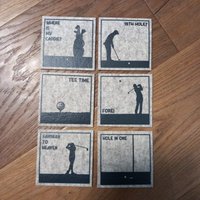 6 Filzuntersetzer "Golf" - Echter Schafwollfilz Handarbeit 6 Filzuntersetzer "Golf" - Echter Schafwollfilz Handarbeit von Berghexn