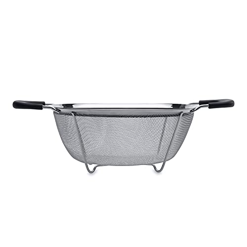 BergHoff Küchensieb 19 cm (Abtropfsieb Edelstahl, Sieb für Pasta + Gemüse, Küchenhelfer Sieb, feinmaschiges Sieb) 1100062 von Berghoff