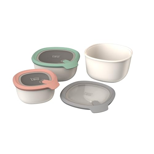 Berghoff 3950220 Set mit 3 stapelbaren Lebensmittelbehältern, Deckel aus Silikon, geeignet für Kühlschrank, Mikrowelle, Geschirrspüler von Berghoff