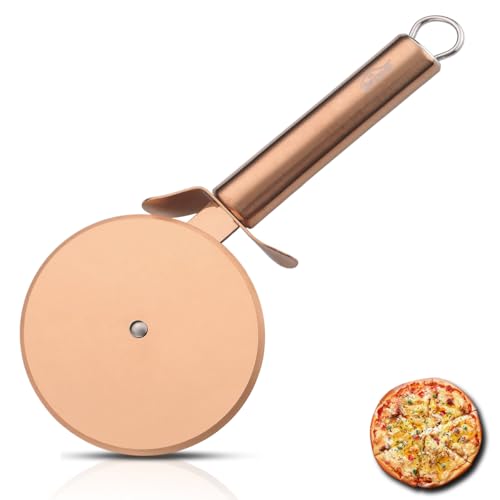 Berglander Pizzarad, Roségold Titanbeschichtung Edelstahl Pizzaschneider, superscharfer Pizzaschneider mit Titan Roségoldbeschichtung, Gebäckschneider, leicht zu reinigen und zu lagern Berglander Pizzarad, Roségold Titanbeschichtung Edelstahl Pizzaschneider, superscharfer Pizzaschneider mit Titan Roségoldbeschichtung, Gebäckschneider, leicht zu reinigen und zu lagern von Berglander