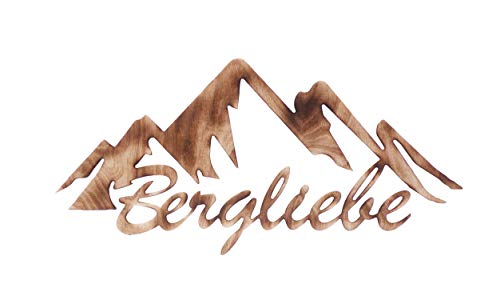 Bergliebe Wandbild Schriftzug 3D-Deko geflammt Natur Holz Dekoartikel 56 x 27 cm Pohmer Design von Bergliebe