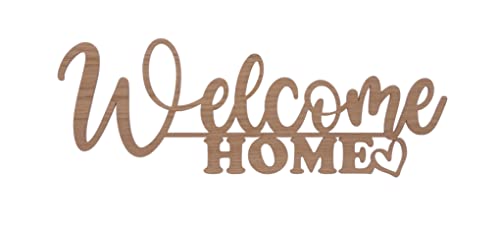 Schriftzug Welcome HOME in Eiche | Wanddeko | Dekoschild | Zuhause | 3D Wandtattoo | Willkommensgruß ca. 42x15 cm Pohmer Design von Bergliebe