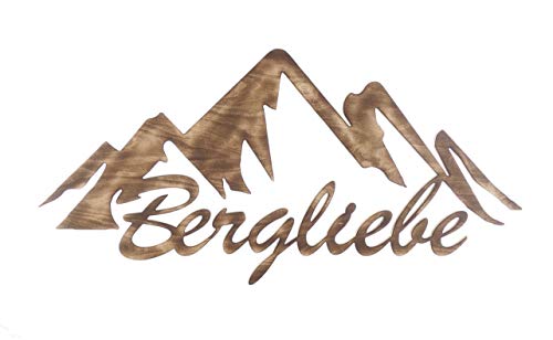 Bergliebe Wandbild Schriftzug groß 3D-Deko geflammt natur Holz Dekoartikel 110 x 54 cm Pohmer Design von Bergliebe