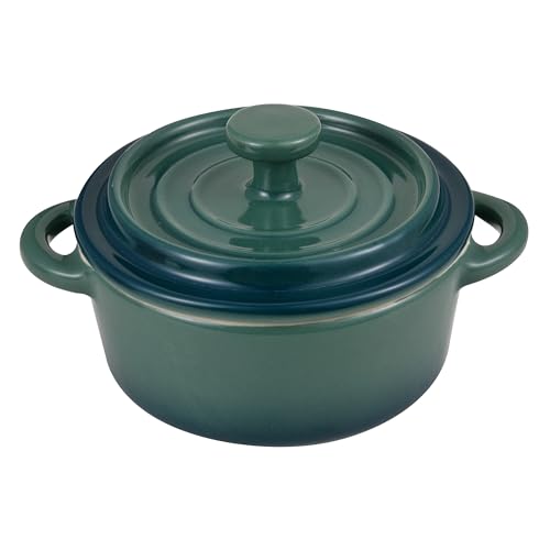 BERGNER - 4er-Set Mini-Pfannen aus Steingut - Inklusive grünem E Xcalibur-Deckel - Ofenfest - BERGNER - 4er-Set Mini-Pfannen aus Steingut - Inklusive grünem E Xcalibur-Deckel - Ofenfest - von Bergner