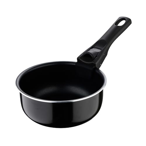 BERGNER Click&Cook Black Edition | Topfset 3- teilig 16, 18 und 20 cm + Abnehmbarer Ergonomischer Griff | Gepresstes und Antihaftbeschichtetes Aluminium | Für Alle Herdarten und Backöfen von Bergner