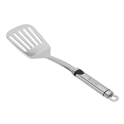BERGNER Gizmo | Pfannenwender mit Schlitzen | Aus Robustem Edelstahl | Schlitzspatel mit Aufhänger | Ergonomischer Griff | Größe 35 cm von Bergner