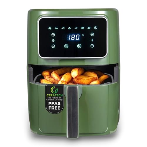 BERGNER MIDNIGHT - PFAS-Freie Heißluftfritteuse 1800W 6.9L - 8 Kochprogramme - Air Fryer mit Keramikbeschichtung - Temperatureinstellung 80-200°C - Timer bis zu 30 min - Gesundes & Ölfreies braten BERGNER MIDNIGHT - PFAS-Freie Heißluftfritteuse 1800W 6.9L - 8 Kochprogramme - Air Fryer mit Keramikbeschichtung - Temperatureinstellung 80-200°C - Timer bis zu 30 min - Gesundes & Ölfreies braten von Bergner