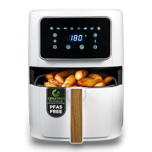BERGNER NATURALLY - PFAS-Freie Heißluftfritteuse 1800W 6.9L - 8 Kochprogramme - Air Fryer mit Keramikbeschichtung - Temperatureinstellung 80-200°C - Timer bis zu 30 min - Gesundes & Ölfreies braten BERGNER NATURALLY - PFAS-Freie Heißluftfritteuse 1800W 6.9L - 8 Kochprogramme - Air Fryer mit Keramikbeschichtung - Temperatureinstellung 80-200°C - Timer bis zu 30 min - Gesundes & Ölfreies braten von Bergner