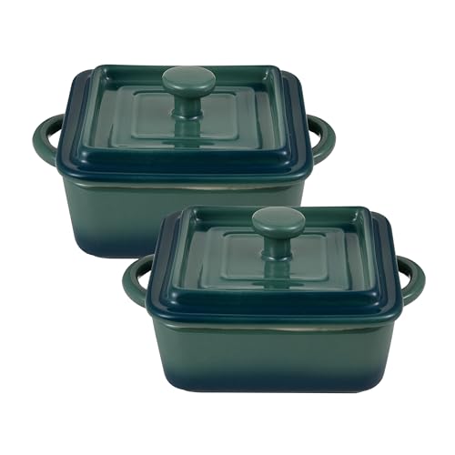 BERGNER Excalibur - 4 -Stück 2 -Mini -gekratztes Set mit grünen Set -Griffen - Enthält 2 Tapas - Koffer - geeignet für Geschirrspüler und Ofen von Bergner