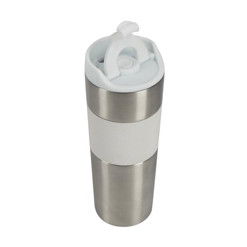 BERGNER - White Stainless Steel Travel Mug - Capacity of 460 ml - Leak-proof - Completely Hygienic - Drop Resistance - Keeps Temperature BERGNER - White Stainless Steel Travel Mug - Capacity of 460 ml - Leak-proof - Completely Hygienic - Drop Resistance - Keeps Temperature von Bergner