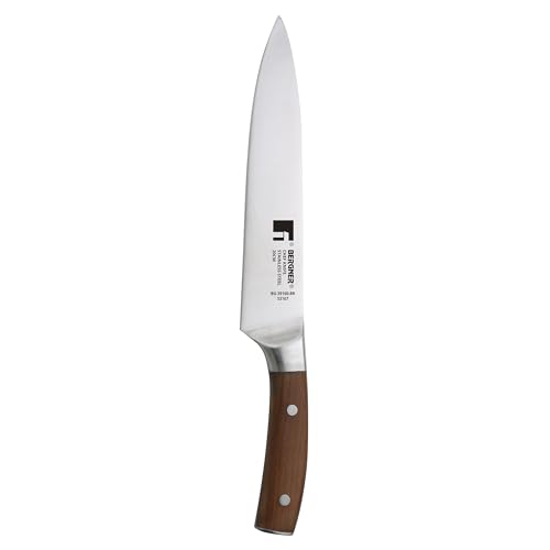 BERGNER Wolfsburg - 20 cm Kochmesser - Hergestellt in Edelstahl - Haya Holzholzgriff - geeignet für Geschirrspüler und Profis von Bergner