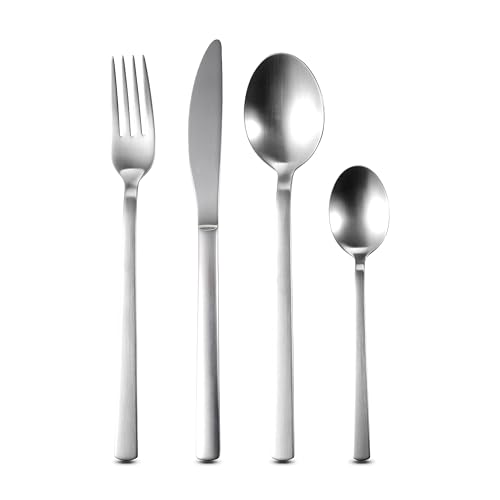 Bergner Cutlery Set Mix Tischmesser, Edelstahl, Nice, Besteckset 24 teilig von Bergner