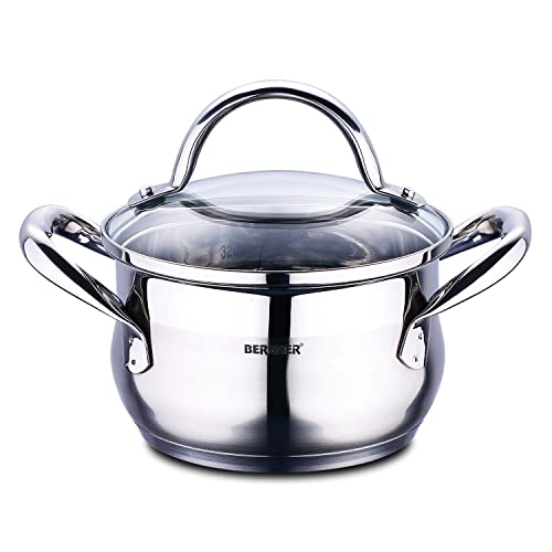 Bergner Gourmet - Simmertöpfe edelstahl mit deckel 16x9.5 cm 1.7l induktionsgeeignet von Bergner