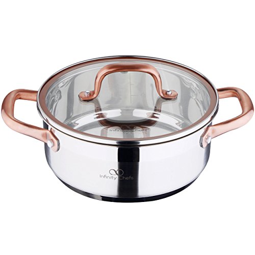 Bergner Infinity Chef Kochtopf für Induktionsherd, mit Glasdeckel, Edelstahl, silberfarben, 20 cm von Bergner