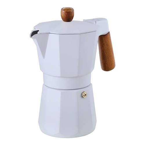 BERGNER NATURALLY - Kaffeemaschine 6 Tassen Aluminium Weiß - Leichtes und langlebiges Design - Silikonring - Ideal für den täglichen Gebrauch - Leicht zu reinigen von Bergner