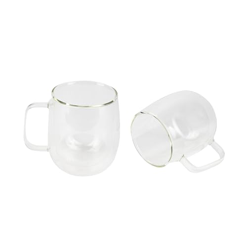 Bergner - Set mit 2 Gläsern à 400 ml, doppelwandig - Borosilikat - Für Kaffee- und Teeliebhaber - Leicht zu waschen - Mikrowellen- und spülmaschinenfest von Bergner