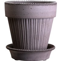 Blumentopf Simona Raw Pot inkl. Untersetzer grey Ø 14 cm von Bergs Potter