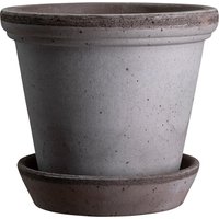 Blumentopf The Flora Raw Pot inkl. Untersetzer grey Ø 10 cm von Bergs Potter