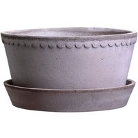 Blumentopf The Helena Raw Pot inkl. Untersetzer low grey von Bergs Potter