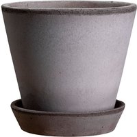 Blumentopf The Julie Raw Pot inkl. Untersetzer grey Ø 21 cm von Bergs Potter