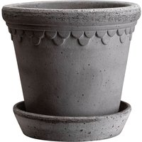 Blumentopf The Københavner Raw Pot inkl. Untersetzer grey ⌀ 12 cm von Bergs Potter