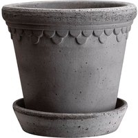 Blumentopf The Københavner Raw Pot inkl. Untersetzer grey ⌀ 16 cm von Bergs Potter