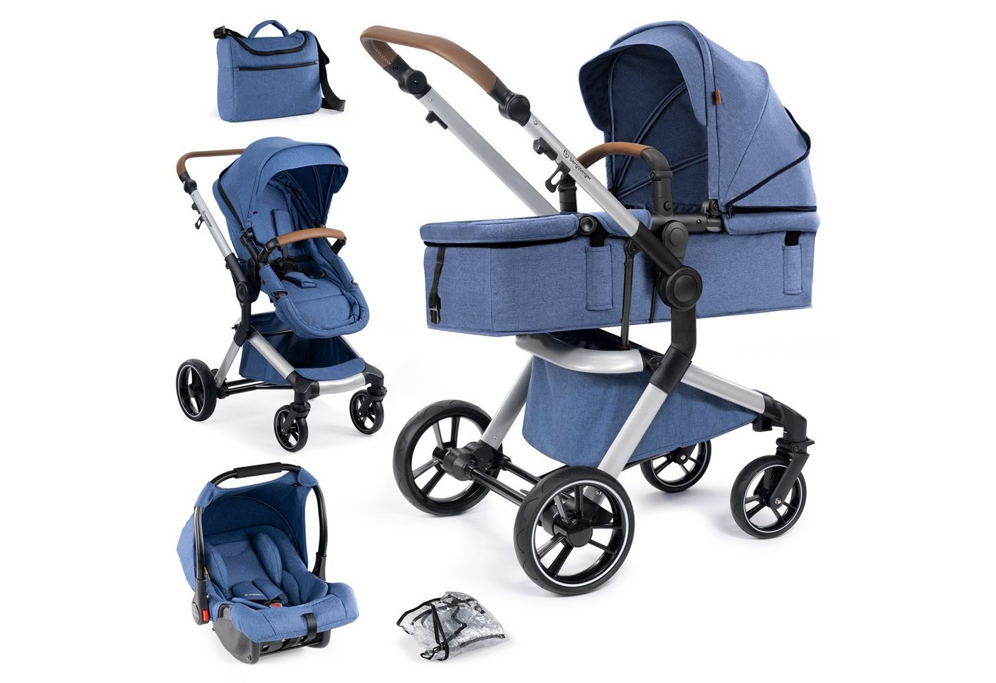 bergsteiger Kombi-Kinderwagen Bergsteiger Kinderwagen Lugo Kombikinderwagen 3in1/4in1 von bergsteiger