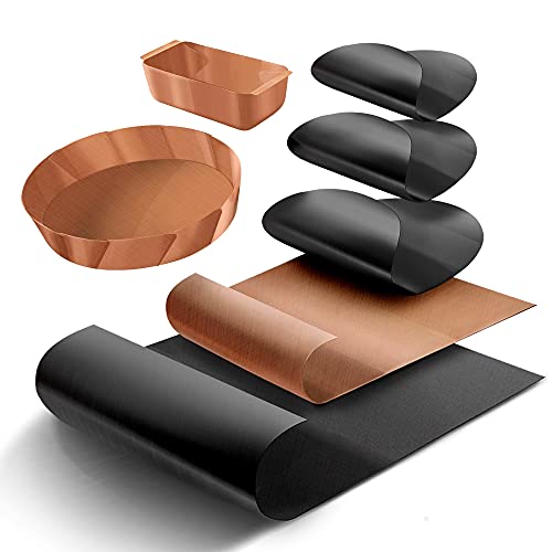 EDARTO® Grillmatte, Dauerbackfolie, Backunterlage, Backpapier, Backmatte für den Grill, Pfanne, Backofen (Springform und Backblech). Gesunde Ernährung, fettfreies Braten. Grillen, Braten. (Set 1) von EDARTO