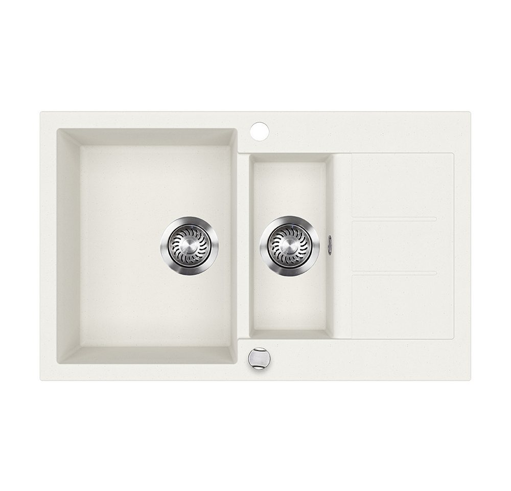 Bergstroem Granitspüle Seattle, Weiß, 80 x 50 cm mit 2 Spülbecken & Trockenplatz, Rechteckig, 80/50 cm Bergstroem Granitspüle Seattle, Weiß, 80 x 50 cm mit 2 Spülbecken & Trockenplatz, Rechteckig, 80/50 cm von Bergstroem