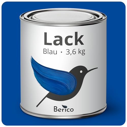 BERICO Lack - Blau - 3,6 Kg - 3in1 Premium Acryllack & Buntlack - BE 400 - Für Innen und Außen von Berico