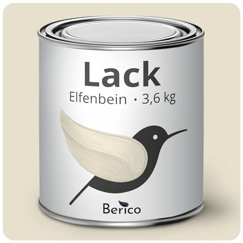 BERICO Lack - Elfenbein - 3,6 Kg - 3in1 Premium Acryllack & Buntlack - BE 400 - Für Innen und Außen von Berico