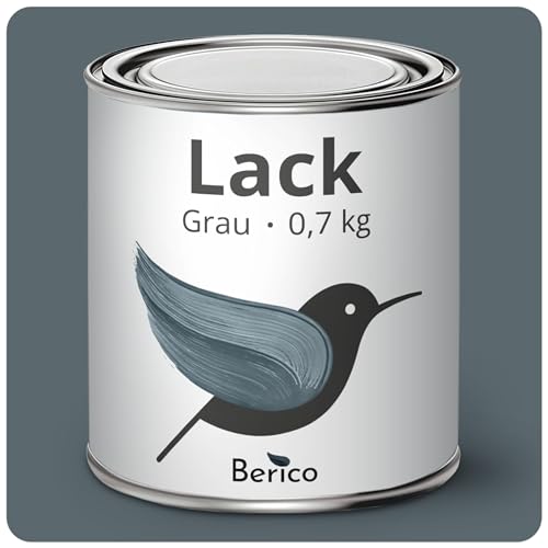 Berico Lack - Grau - 0,7 Kg - 3in1 Premium Acryllack & Buntlack - BE 400 - Für Innen und Außen von Berico