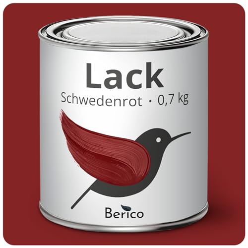 BERICO Lack - Schwedenrot - 0,7 Kg - 3in1 Premium Acryllack & Buntlack - BE 400 - Für Innen und Außen von Berico