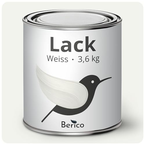 Berico Lack - Weiss - 3,6 Kg - 3in1 Premium Acryllack & Buntlack - BE 400 - Für Innen und Außen von Berico