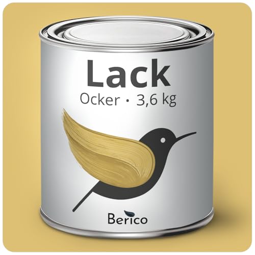 Berico Acryllack - Ocker Senfgelb - 3,6 Kg - 4in1 Lack Buntlack Möbelfarbe Möbellack - Für Innen und Außen - Holz, Möbel, Metall & Fliesen Berico Acryllack - Ocker Senfgelb - 3,6 Kg - 4in1 Lack Buntlack Möbelfarbe Möbellack - Für Innen und Außen - Holz, Möbel, Metall & Fliesen von Berico