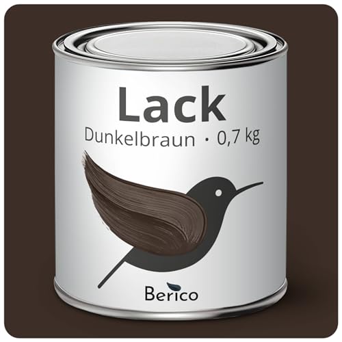 BERICO Lack - Dunkelbraun - 0,7 Kg - 3in1 Premium Acryllack & Buntlack - BE 400 - Für Innen und Außen von Berico